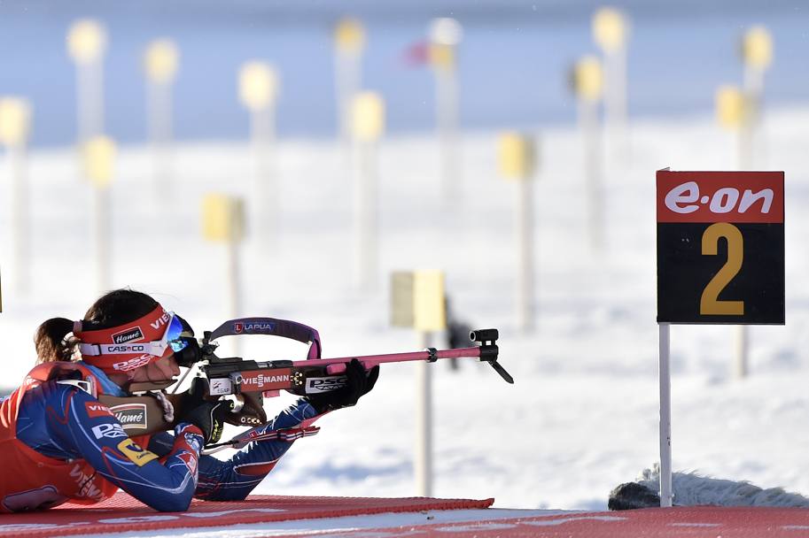 Veronika Vitkova, della Repubblica Ceca, Coppa del MOndo di biathlon, ad Antholz-Anterselva (GETTY IMAGES)